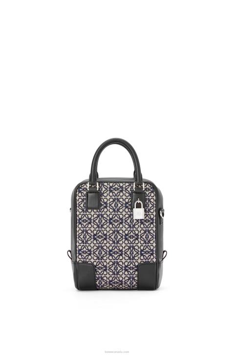Loewe Amazona 15 in Anagram jacquard and calfskin 688V144 Men Navy/Black