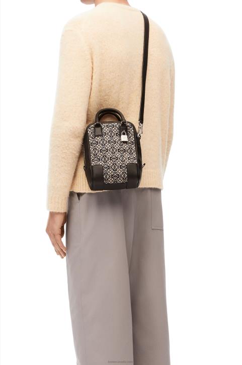 Loewe Amazona 15 in Anagram jacquard and calfskin 688V144 Men Navy/Black