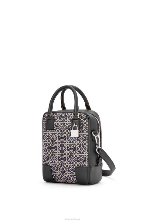 Loewe Amazona 15 in Anagram jacquard and calfskin 688V144 Men Navy/Black