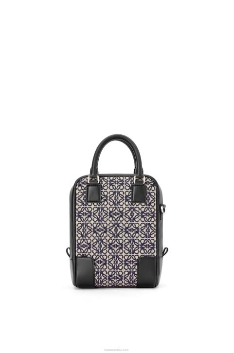 Loewe Amazona 15 in Anagram jacquard and calfskin 688V144 Men Navy/Black