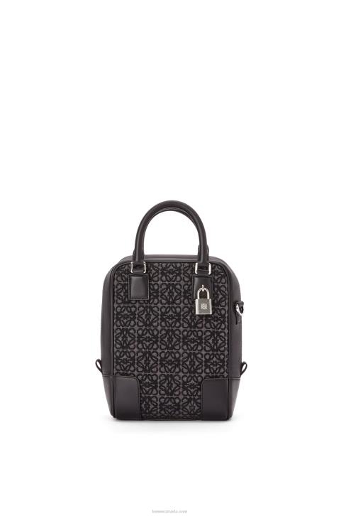 Loewe Amazona 15 in Anagram jacquard and calfskin 688V147 Men Anthracite/Black