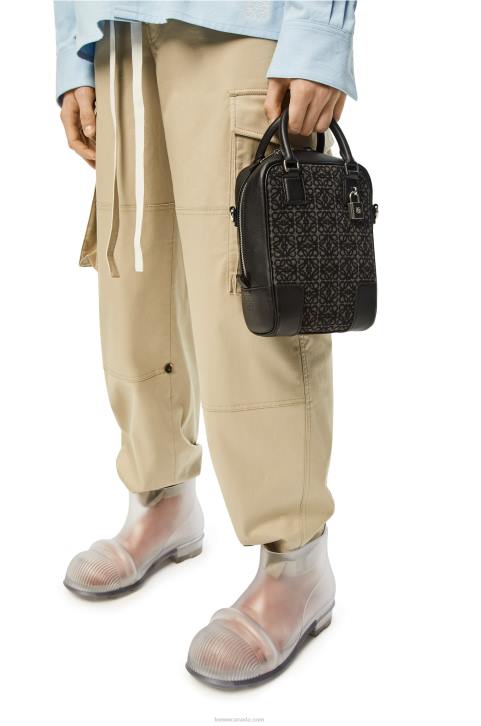 Loewe Amazona 15 in Anagram jacquard and calfskin 688V147 Men Anthracite/Black