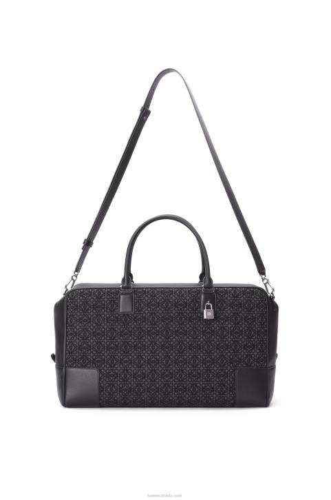 Loewe Amazona 44 bag in Anagram jacquard and calfskin 688V148 Men Anthracite/Black