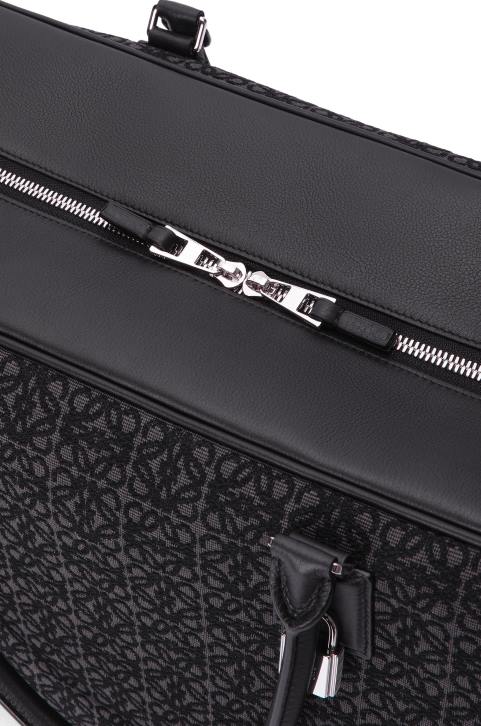 Loewe Amazona 44 bag in Anagram jacquard and calfskin 688V148 Men Anthracite/Black