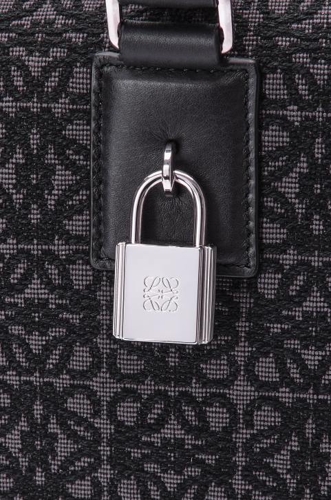 Loewe Amazona 44 bag in Anagram jacquard and calfskin 688V148 Men Anthracite/Black