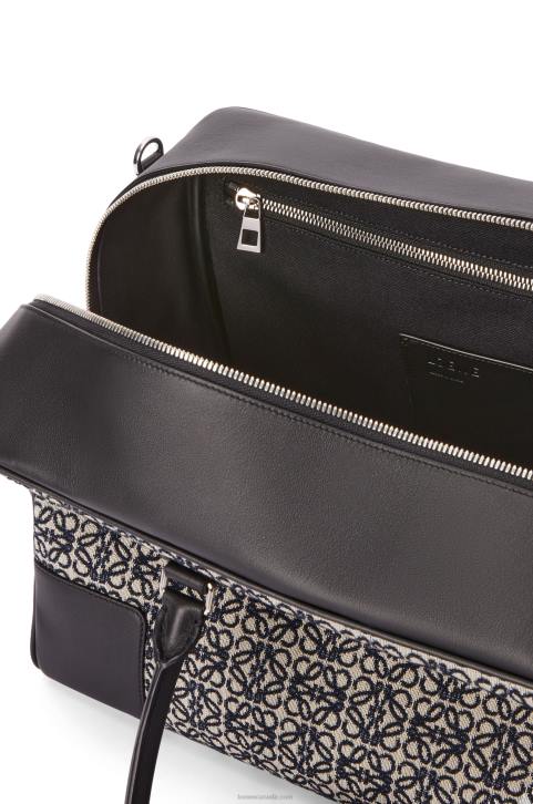 Loewe Amazona 44 bag in Anagram jacquard and calfskin 688V149 Men Navy/Black