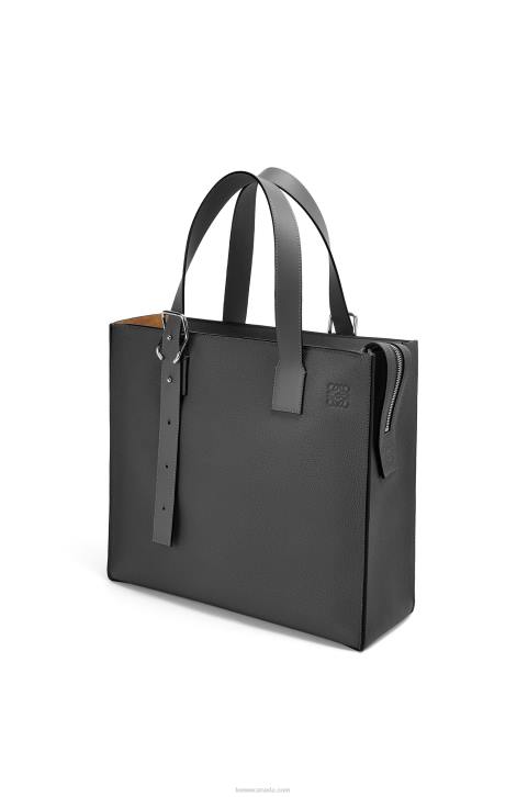 Loewe Buckle Zip tote in soft grained calfskin 688V179 Men Black
