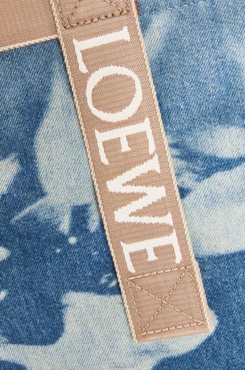 Loewe Fold Shopper in denim 688V67 Men Light Blue/Natural