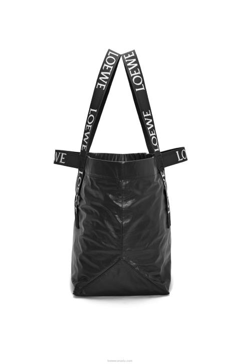 Loewe Fold Shopper in paper calfskin 688V68 Men Black