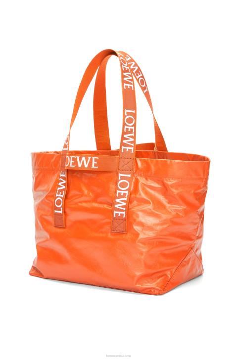 Loewe Fold Shopper in paper calfskin 688V69 Men Orange