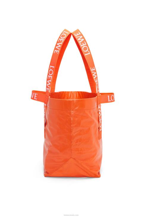 Loewe Fold Shopper in paper calfskin 688V69 Men Orange