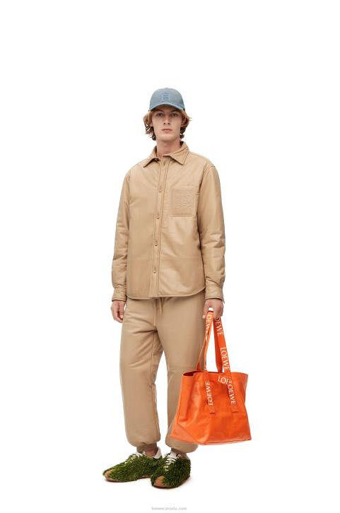 Loewe Fold Shopper in paper calfskin 688V69 Men Orange