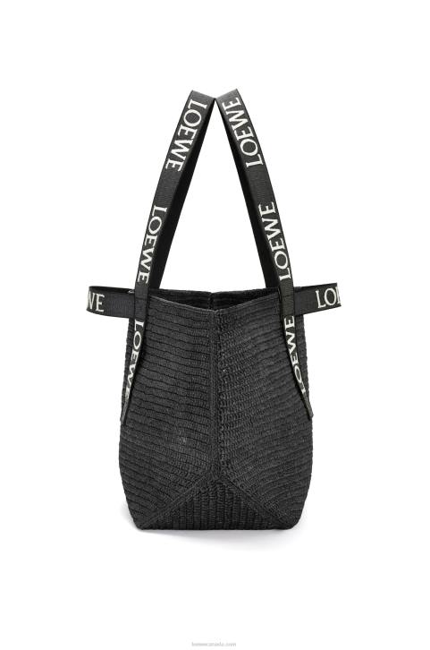 Loewe Fold Shopper in raffia 688V15 Men Black