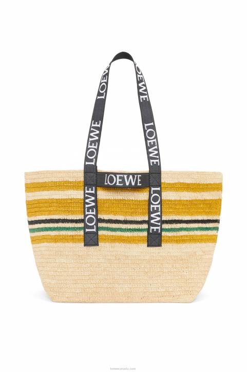 Loewe Fold Shopper in raffia 688V16 Men Multicolor/Black