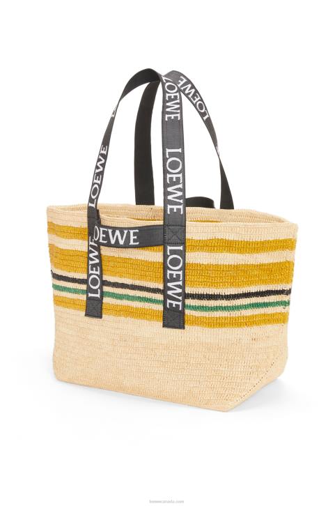 Loewe Fold Shopper in raffia 688V16 Men Multicolor/Black