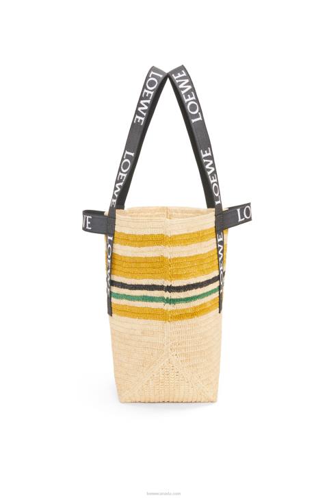 Loewe Fold Shopper in raffia 688V16 Men Multicolor/Black