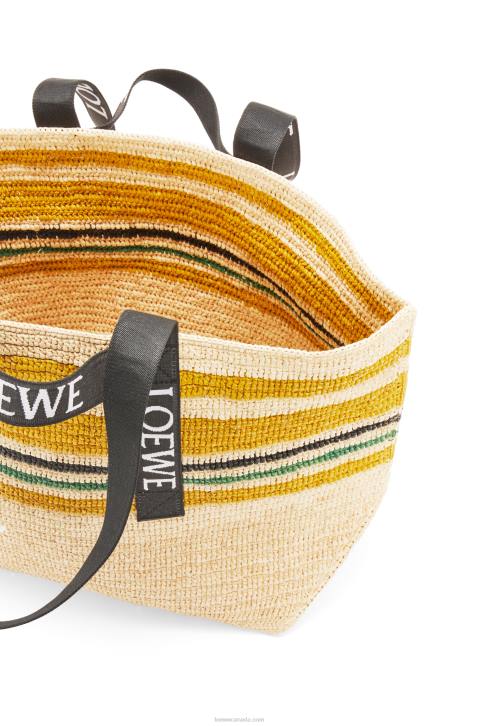 Loewe Fold Shopper in raffia 688V16 Men Multicolor/Black
