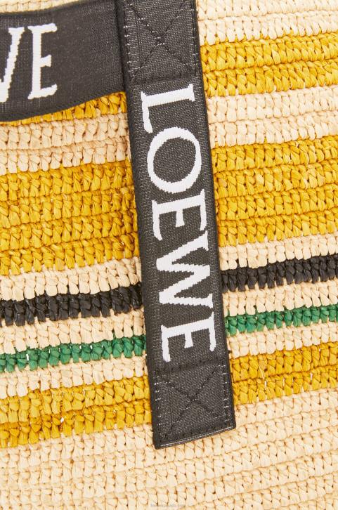 Loewe Fold Shopper in raffia 688V16 Men Multicolor/Black