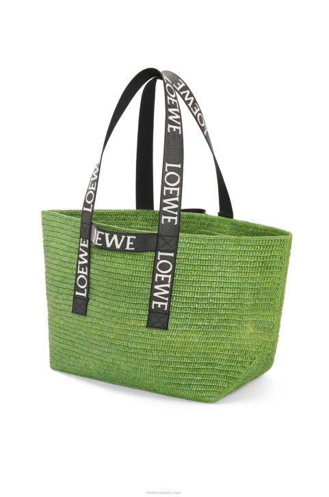 Loewe Fold Shopper in raffia 688V29 Men Green/Black