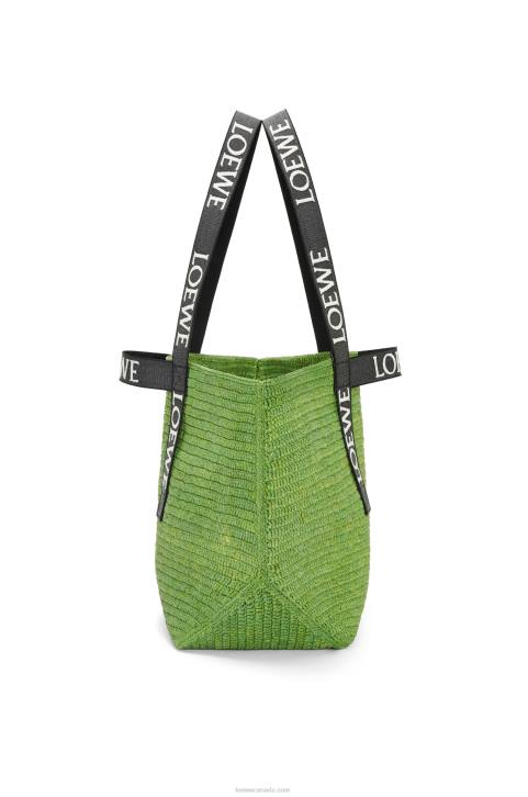 Loewe Fold Shopper in raffia 688V29 Men Green/Black