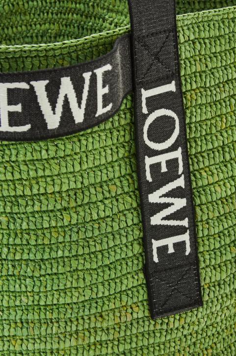 Loewe Fold Shopper in raffia 688V29 Men Green/Black