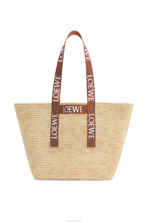 Loewe Fold Shopper in raffia 688V38 Men Natural/Tan
