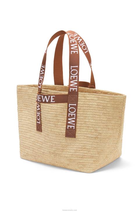 Loewe Fold Shopper in raffia 688V38 Men Natural/Tan