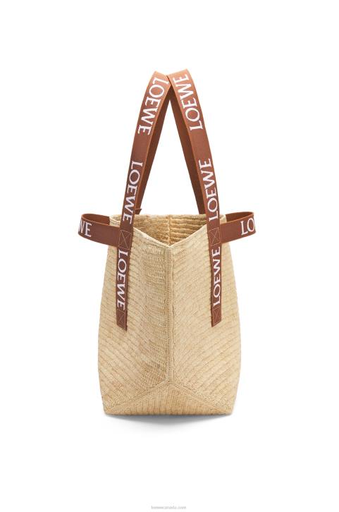 Loewe Fold Shopper in raffia 688V38 Men Natural/Tan