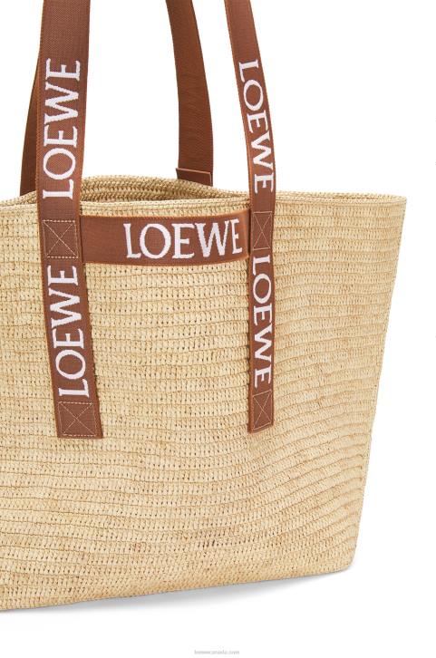 Loewe Fold Shopper in raffia 688V38 Men Natural/Tan