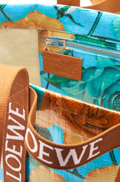 Loewe Fold Shopper in recycled coated canvas 688V76 Men Sky Blue/Tan