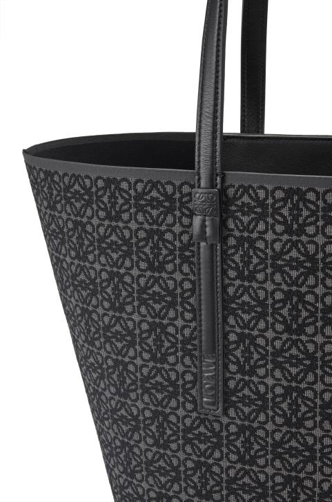 Loewe T Tote bag in Anagram jacquard and calfskin 688V129 Men Anthracite/Black