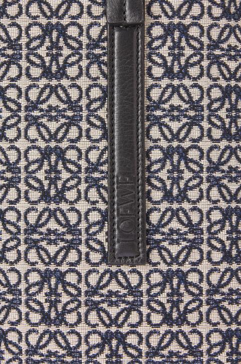 Loewe T Tote bag in Anagram jacquard and calfskin 688V130 Men Navy/Black