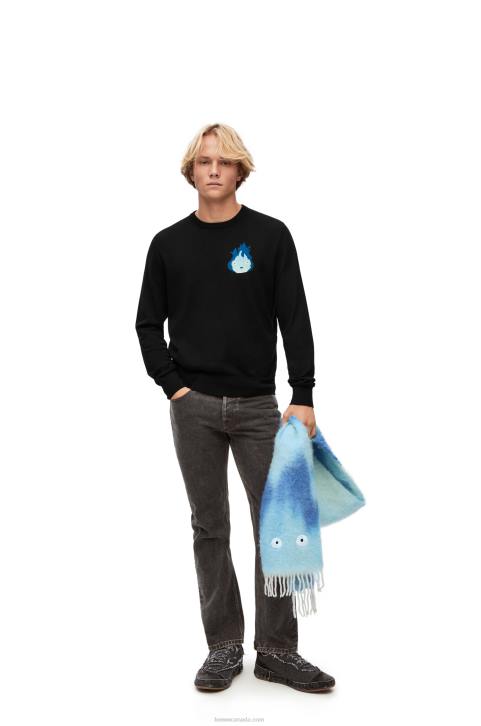 Loewe Calcifer sweater in wool 688V1025 Men Black