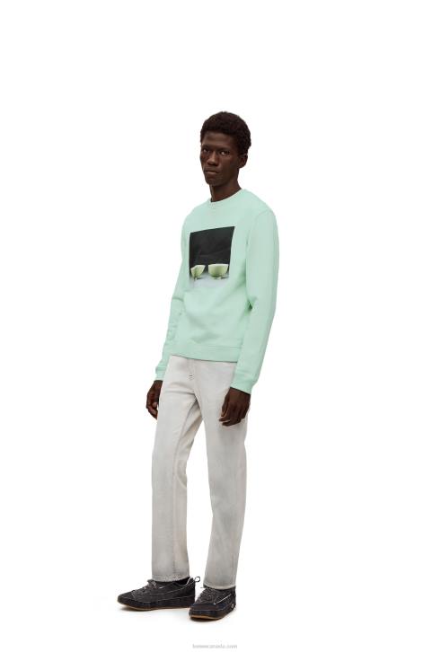 Loewe Ceramic print sweatshirt in cotton 688V816 Men Pale Green