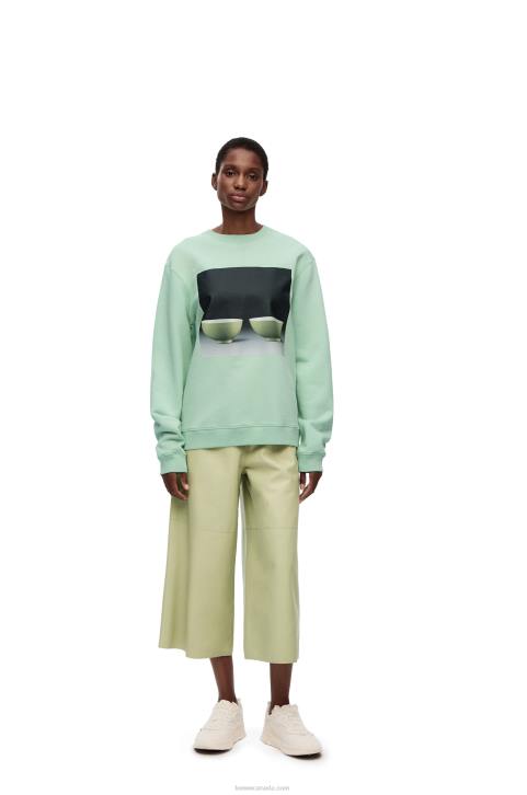 Loewe Ceramic print sweatshirt in cotton 688V816 Men Pale Green