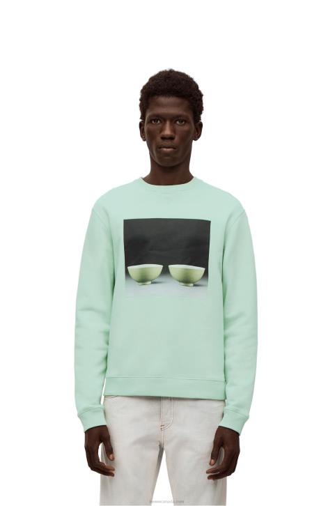 Loewe Ceramic print sweatshirt in cotton 688V816 Men Pale Green