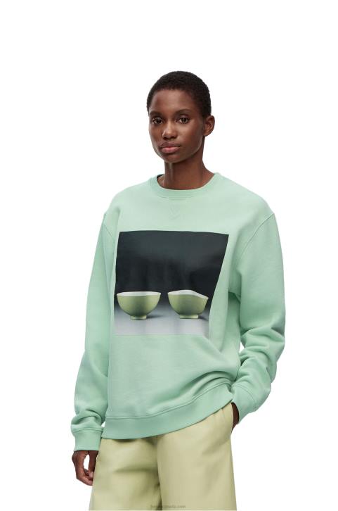 Loewe Ceramic print sweatshirt in cotton 688V816 Men Pale Green