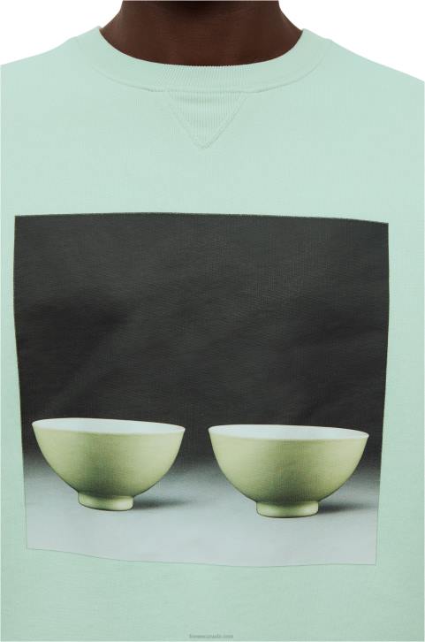 Loewe Ceramic print sweatshirt in cotton 688V816 Men Pale Green