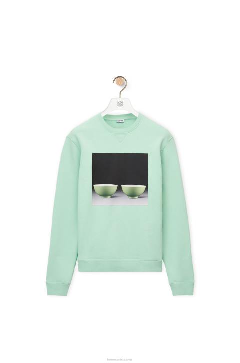 Loewe Ceramic print sweatshirt in cotton 688V816 Men Pale Green