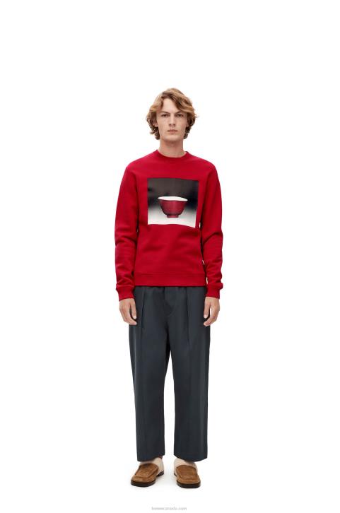 Loewe Ceramic print sweatshirt in cotton 688V817 Men Red