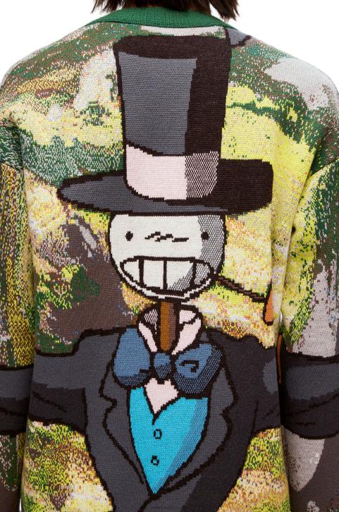 Loewe Turnip Head cardigan in wool 688V1029 Men Green/Multicolor