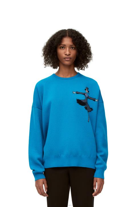 Loewe Turnip Head sweater in wool 688V1026 Men Cerulean Blue