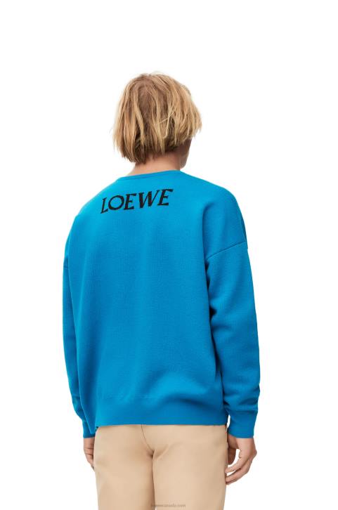 Loewe Turnip Head sweater in wool 688V1026 Men Cerulean Blue