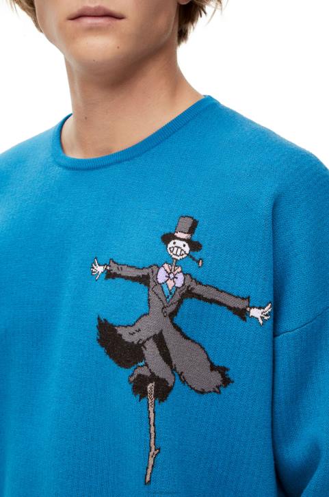 Loewe Turnip Head sweater in wool 688V1026 Men Cerulean Blue