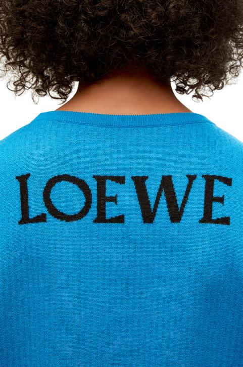 Loewe Turnip Head sweater in wool 688V1026 Men Cerulean Blue