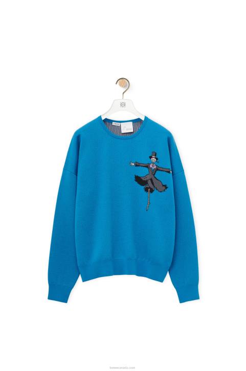 Loewe Turnip Head sweater in wool 688V1026 Men Cerulean Blue