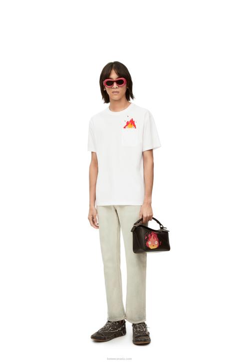 Loewe Calcifer pocket T-shirt in cotton 688V828 Men White
