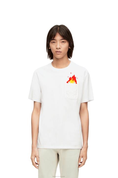 Loewe Calcifer pocket T-shirt in cotton 688V828 Men White