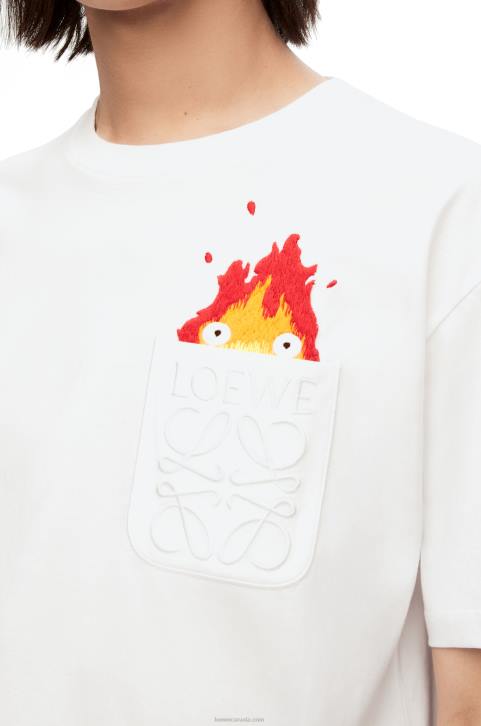 Loewe Calcifer pocket T-shirt in cotton 688V828 Men White