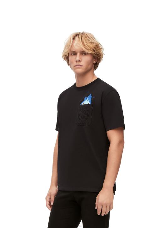 Loewe Calcifer pocket T-shirt in cotton 688V829 Men Black